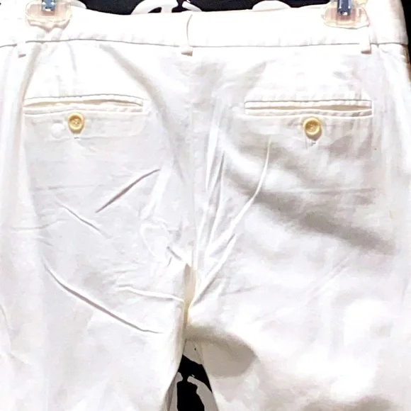 THEORY WHITE WIDE HEM COTTON/LYCRA PANTS SZ 4